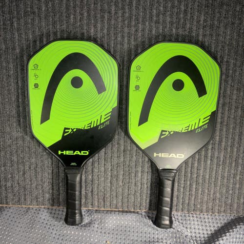 Lot Of 2 Head Extreme Elite Pickleball Paddle Used Green And Black
