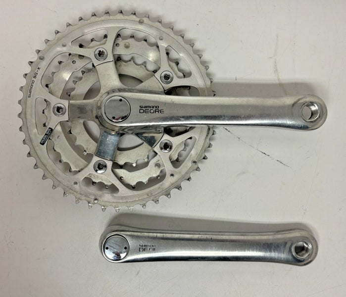 Vintage Shimano Deore FC-MT60 170mm 48/38/26 Aluminum Triple Crankset +Dust Caps