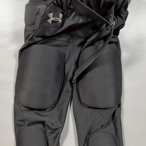 Large Youth Gray Under Armour Gameday Integrated Football Pants Girdle