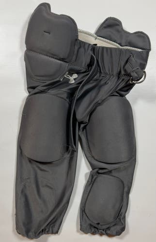 Medium Youth Gray Under Armour Gameday Integrated Football Pants Girdle