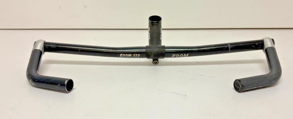 Vintage ZOOM 170 510mm Black Aluminum Flat Handlebar 110 Quill Steam +Onza Ends
