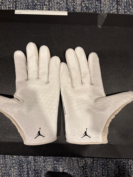 White Jordan Fly Lock 2.0 Football Gloves | SidelineSwap | Buy and