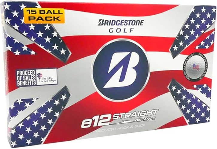 Bridgestone e12 Straight Golf Balls (15pk, White/Patriot) Limited 2025 NEW