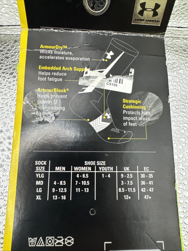 Under Armour UA Undeniable Crew Socks Men’s Size Medium 4-8.5 New Sports gym NEW