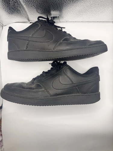 Nike Court Vision Low Triple Black Leather Shoes Men’s Size 11 CD5463-002