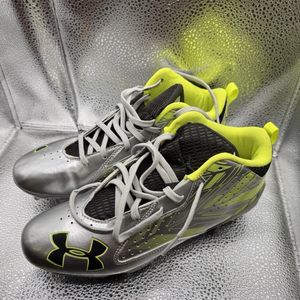 Silver Men's Size M 8.5 (W 9.5) Adult Under Armour Mid Top Molded Cleats (New)