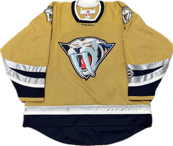 Nashville Predators “Mustard Cat” Blank KOHO NHL Hockey Jersey Size XL