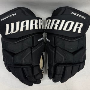 Warrior Covert QR5 Pro Stock Hockey gloves 14" Black Used NHL Bruins (15) (14881)