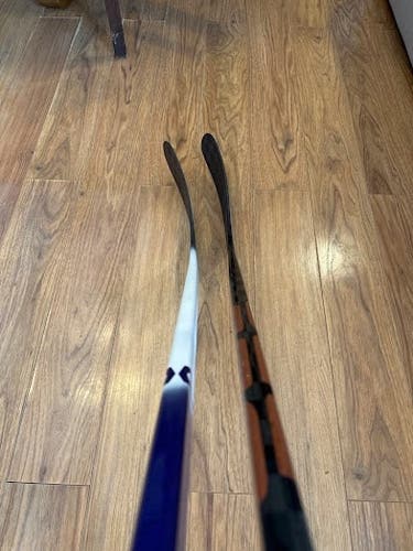 [2-Pack] Senior 77 Flex RH PRO Hockey Sticks - Red Line (PRO29), Purple/White Mystery Box (P92-ish)