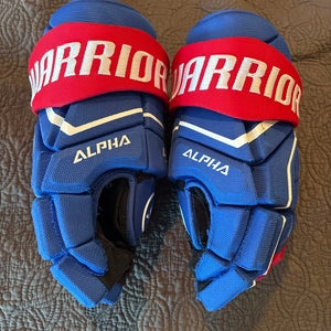 Warrior Alpha LX2 Max Hockey Gloves – 14” – Blue/Red – Senior – Used