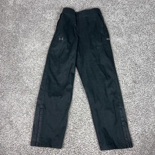 Under Armour Rain Pants Mens Medium Gray Lined Zip Pocket Athletic Sports Logo