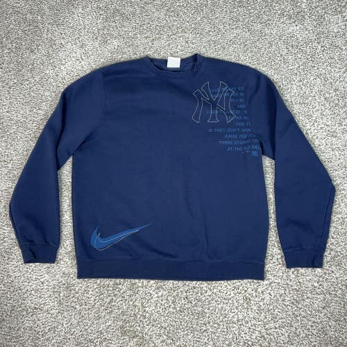New York Yankees Sweatshirt Men XL Blue MLB Baseball Nike Bronx Crewneck Sweater