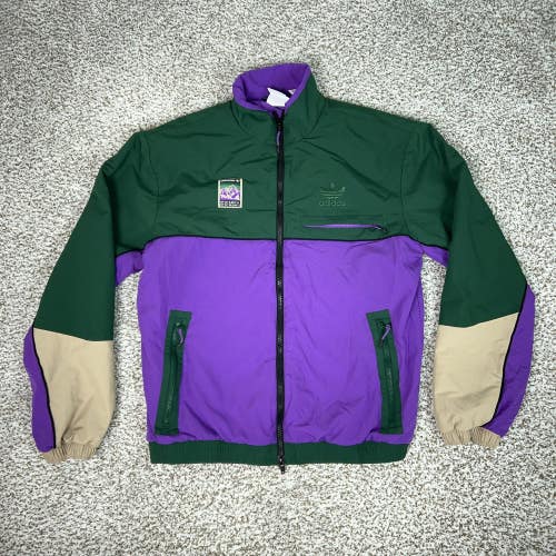 Adidas Jacket Mens Small Purple Colorblock Zip Windbreaker Adiplore Retro Hiking