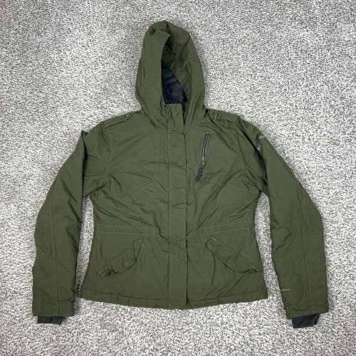 Columbia Jacket Womens Medium Green Hooded Insulated Parka Outdoor Winter Gorp