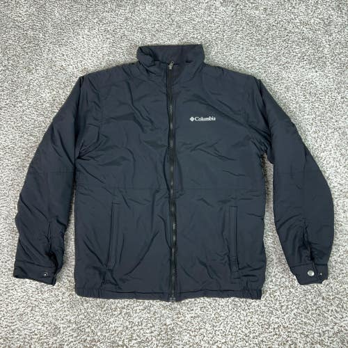 Columbia Jacket Mens Medium Black Fleece Lined Insulated Full Zip Puffer Outdoor
