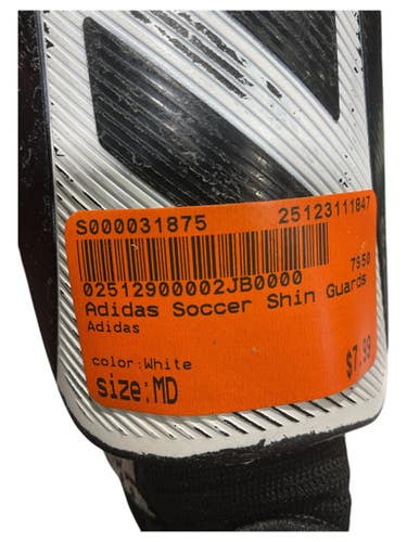Used Adidas Soccer Shin Guards Junior White MD 11847-S000031875