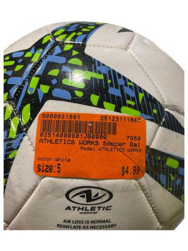 Used ATHLETICS WORKS All Size Soccer Ball White 5 11847-S000031861