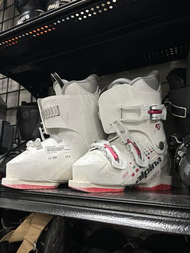 Used Alpina AJ3 Womens DH Ski Boot White 265 MP - M08.5 - W09.5 11337-S000472535