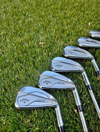 Callaway Elyte Irons with limited Masters 2025 green grips