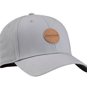 NEW Cleveland Golf Grey Leather Patch Adjustable Golf Hat/Cap