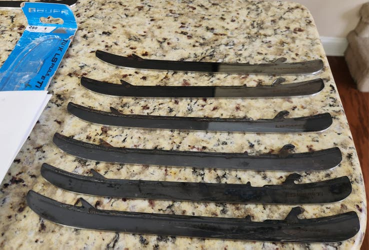 Bauer LS Pulse Ti 280 mm (3) FULL SETs of USED Blades FREE SHIPPING in US