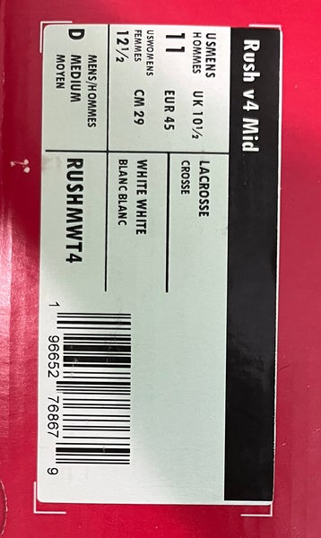 White Men's Size M 11.0 (W 12.0) Adult New Balance Rush Mid Top (New)