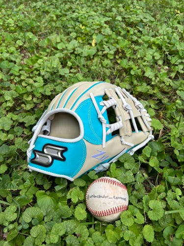 SSK Z9 Maestro 11.5” Camel/Teal Spiral I Web Infield Baseball Glove