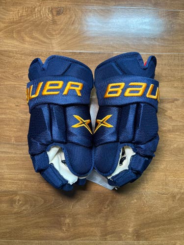 New NHL Pro Stock Bauer Vapor 2X Pro Hockey Gloves 14" - St Louis Blues