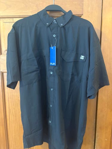 Huk Fishing Shirt Men’s Large $55 Retail New Black