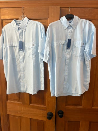 Huk Fishing Shirt Men’s Medium Lot of 2 $110
Retail New Color Light Blue