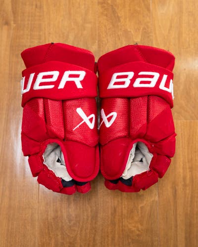 Pro Stock 14” Bauer Vapor Hyperlite Hockey Gloves - Miami or Ohio NCAA