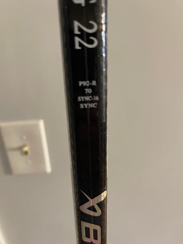 Senior Bauer Nexus Sync Right Handed Hockey Stick P92 70 Flex Pro Stock (Used)