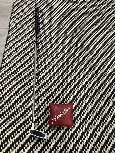 White Unisex 2025 TaylorMade Spider Ghost White Small Slant Mallet Left Hand Putter Uniflex 35" (Use