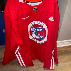 NHL NY RANGERS Red AUTHENTIC PRACTICE JERSEY Size 58 Men's Adidas Jersey (Used)