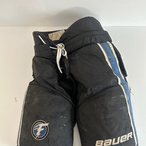 Used Senior Large Bauer Custom Pro Hockey Pants Pro Stock - Black/Royal/White