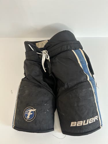 Used Senior Large Bauer Custom Pro Hockey Pants Pro Stock - Black/Royal/White
