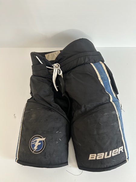 Used Senior Large Bauer Custom Pro Hockey Pants Pro Stock - Black/Royal/White