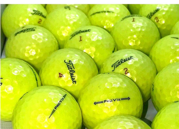 12 Near Mint AAAA Yellow Titleist Pro V1x Used Golf Balls