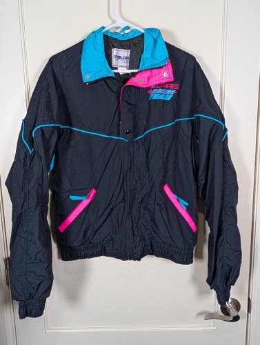 Vintage Polaris Racing Team Jacket Size: L Black Snowmobile Windbreaker