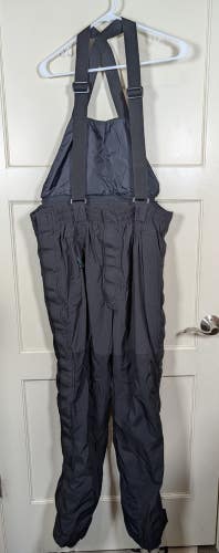Cabelas Gore-Tex Waterproof Bib Overalls Men's Size XL Black Full Side Zip Fish