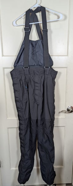 Cabelas Gore-Tex Waterproof Bib Overalls Men's Size XL Black Full Side Zip Fish