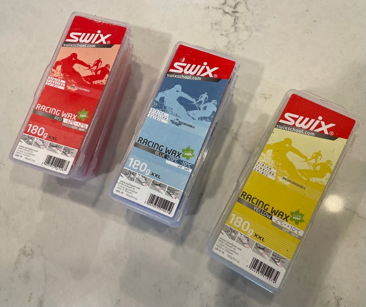 3 Large Bars of Swix Ski/Snowboard Racing Wax 180g UR6, UR8, UR10