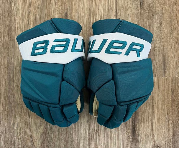 San Jose Sharks Teal Bauer Hyperlite Gloves 13”