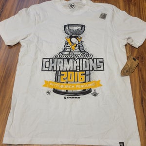 47 Brand Pittsburgh Penguins 2016 Stanley Cup Champions Official Locker Room Shirt, Tag Size Small