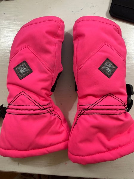 Pink Medium Girls Spyder Gloves (Used)
