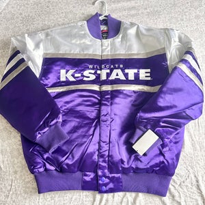 Kansas State University Wildcats XL Franchise Club Satin Jacket Purple K-State
