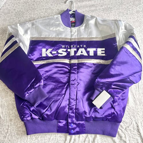 Kansas State University Wildcats XL Franchise Club Satin Jacket Purple K-State