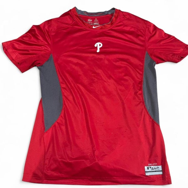 Philadelphia Phillies Nike Pro Combat Dri-FIT Performance Shirt – Red (XL, Fitted)