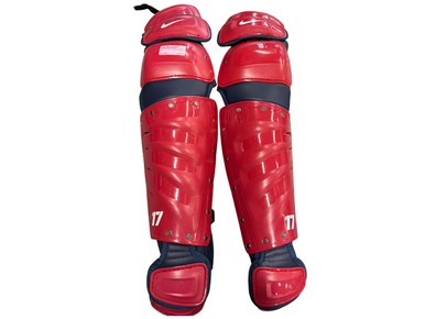 Used Nike SHINGUARDS Catchers Leg Guards Red Adult 11613-S000174501