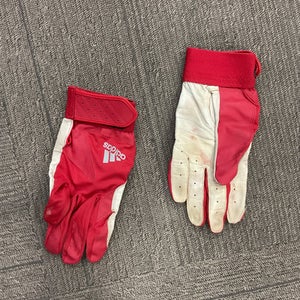 Used Adidas BB/SB Batting Gloves Red MD 11614-S000228101
